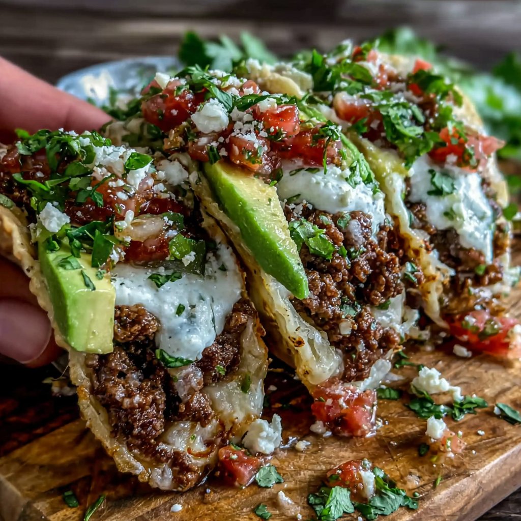 Mango Salsa Hamburger Meat Tacos