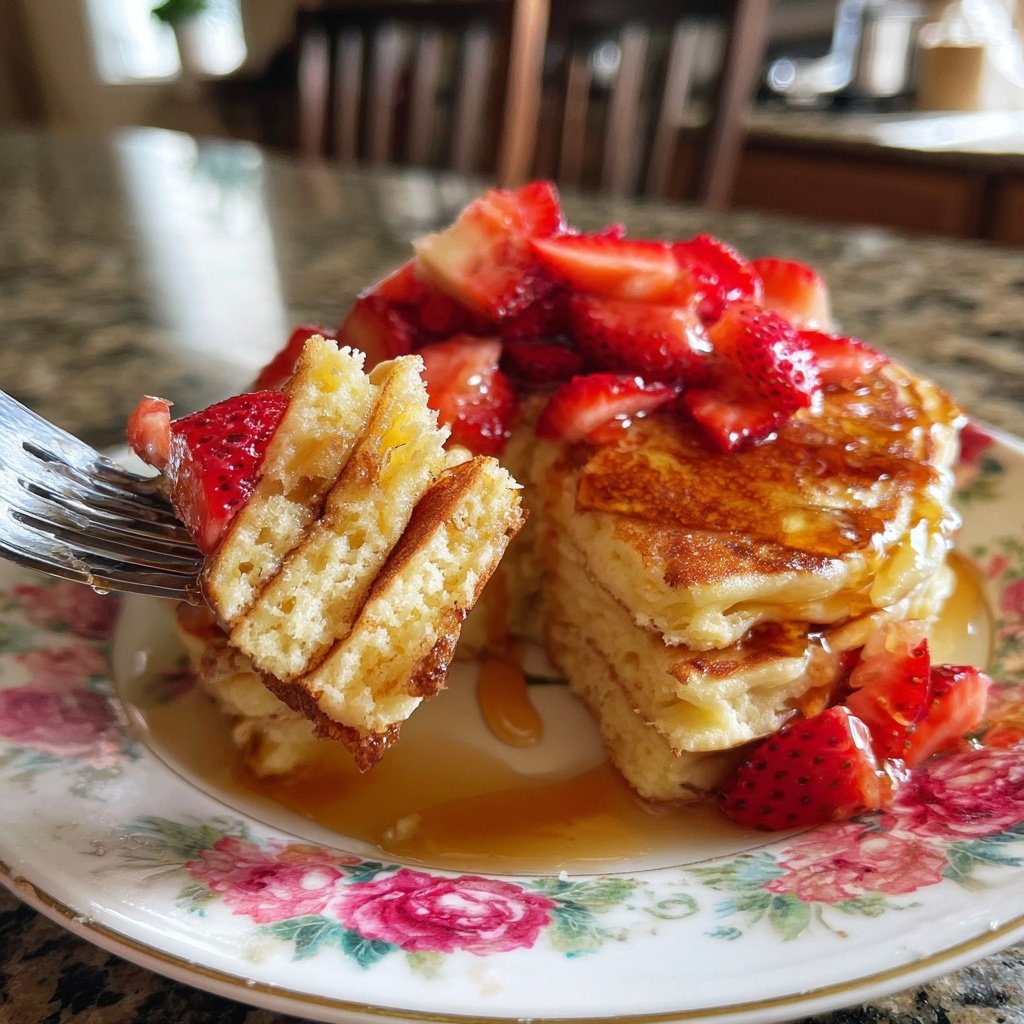Bottomless Strawberry Pancake Stack